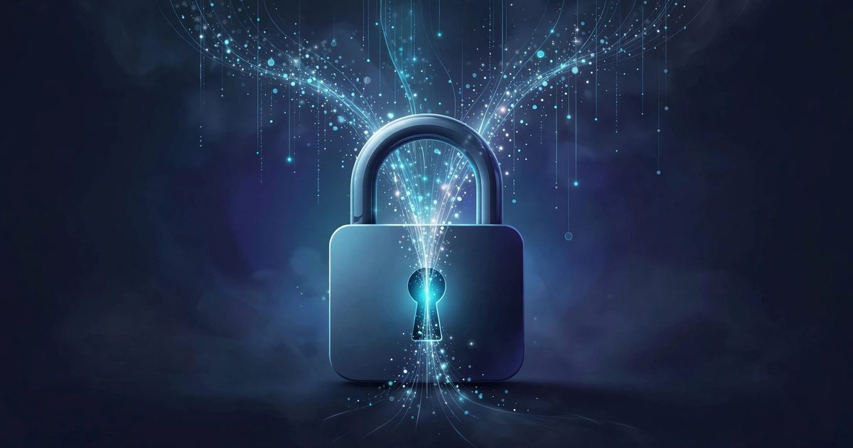 Glowing random password characters on a dark background